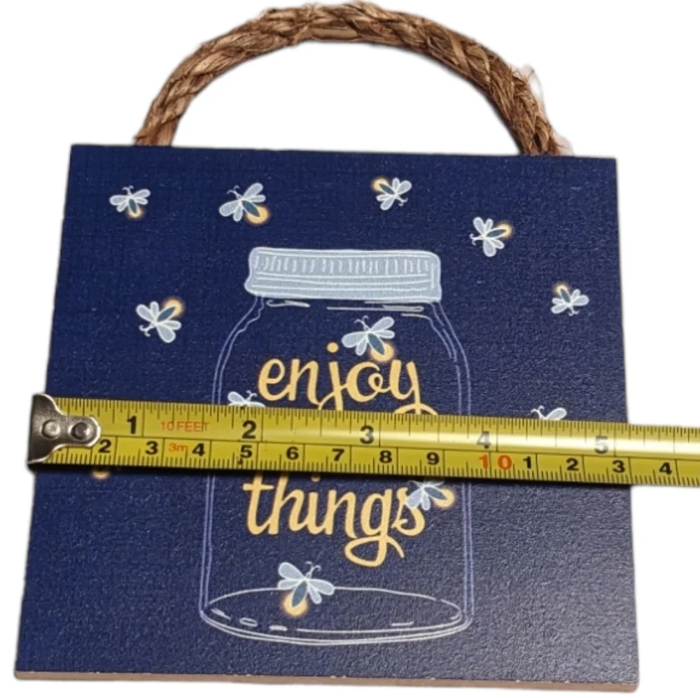 Wincraft Enjoy The Little Things Small Wooden Sign Decor with Jute Rope …